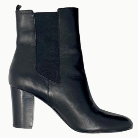 Elie Tahari Leather Garnet Booties in Black – Pre-Owned Size 6.5 - Picture 7 of 7